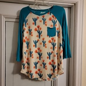 Cowgirl Hardware top with cactus.